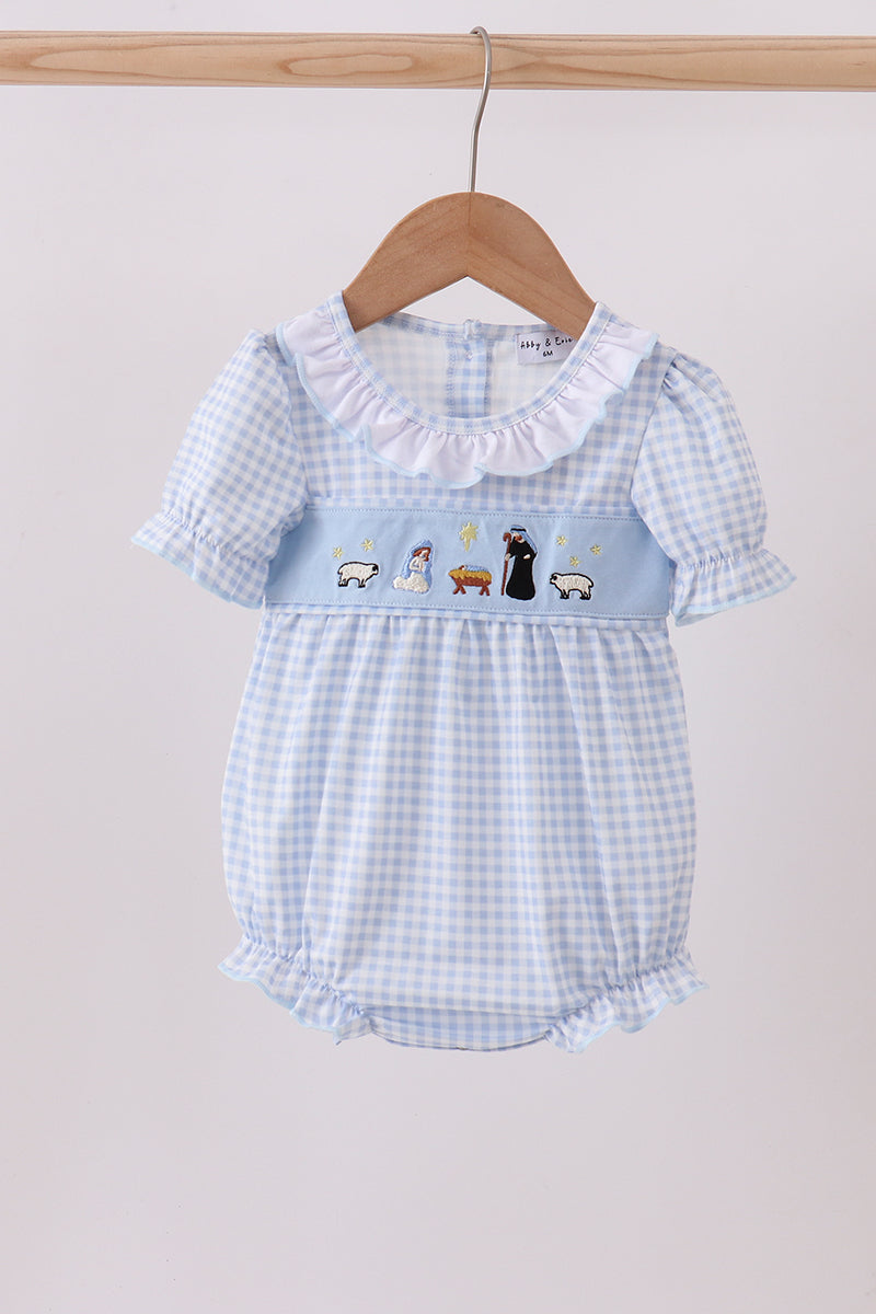 Blue Nativity Bubble