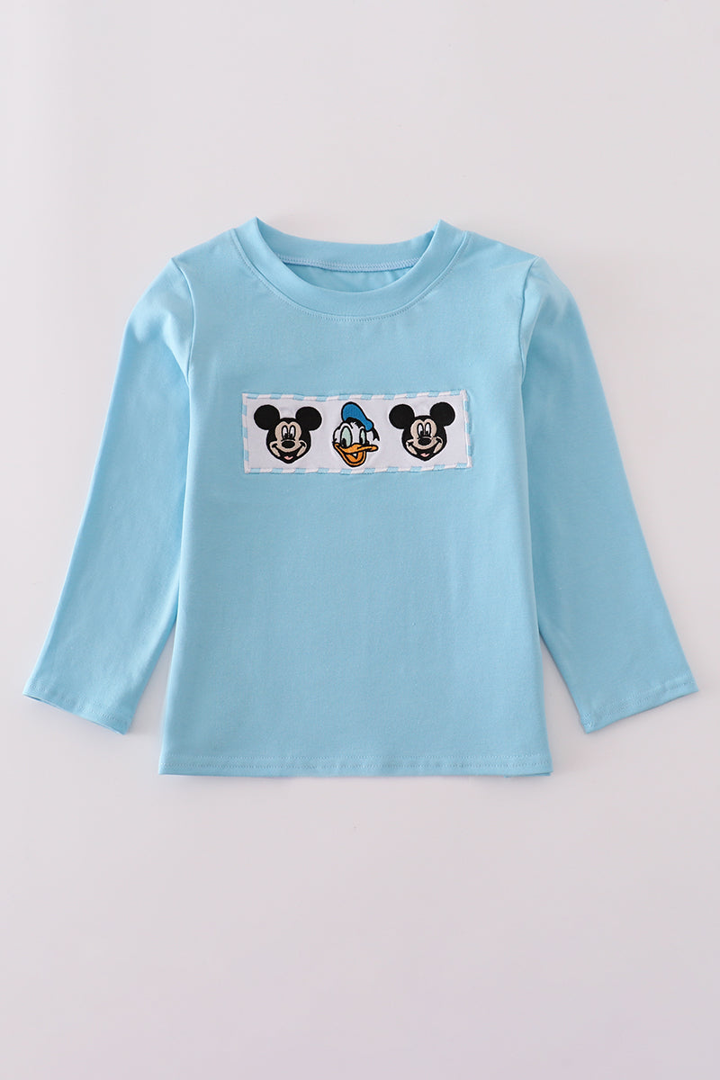 Boys Blue Character Embroidery Top