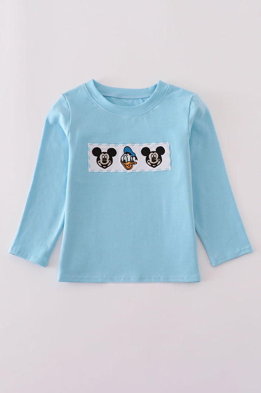 Boys Blue Character Embroidery Top