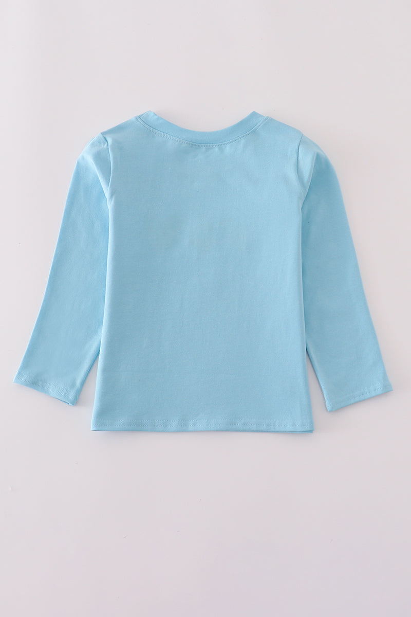 Boys Blue Character Embroidery Top
