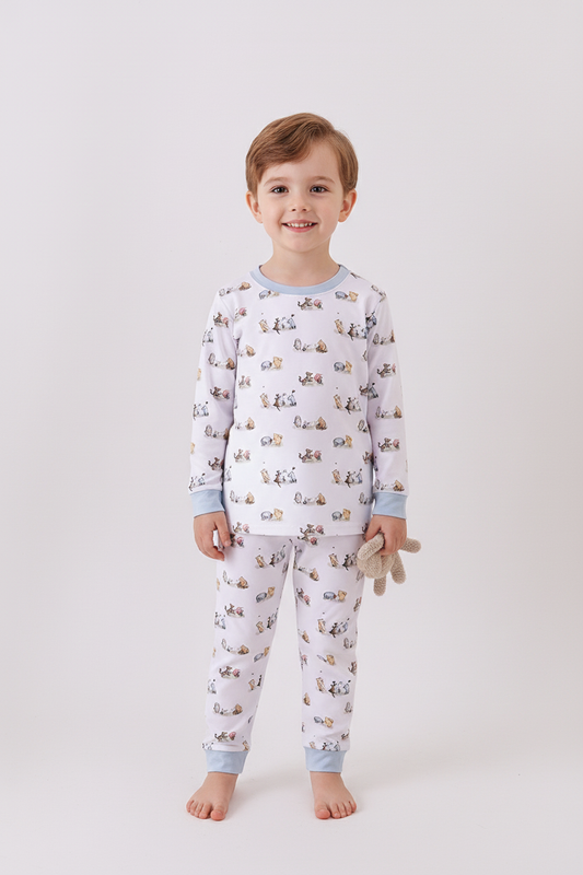Character Print Bamboo Pajama Set