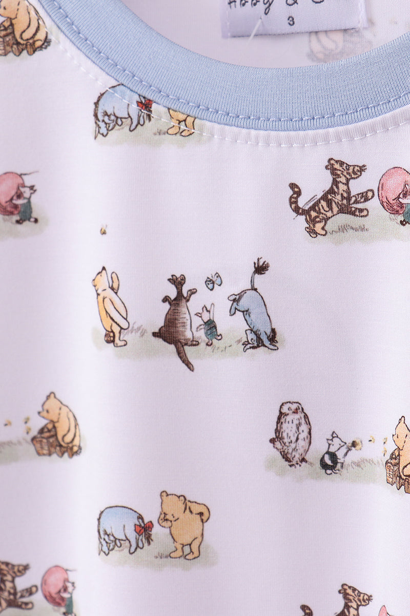 Character Print Bamboo Pajama Set