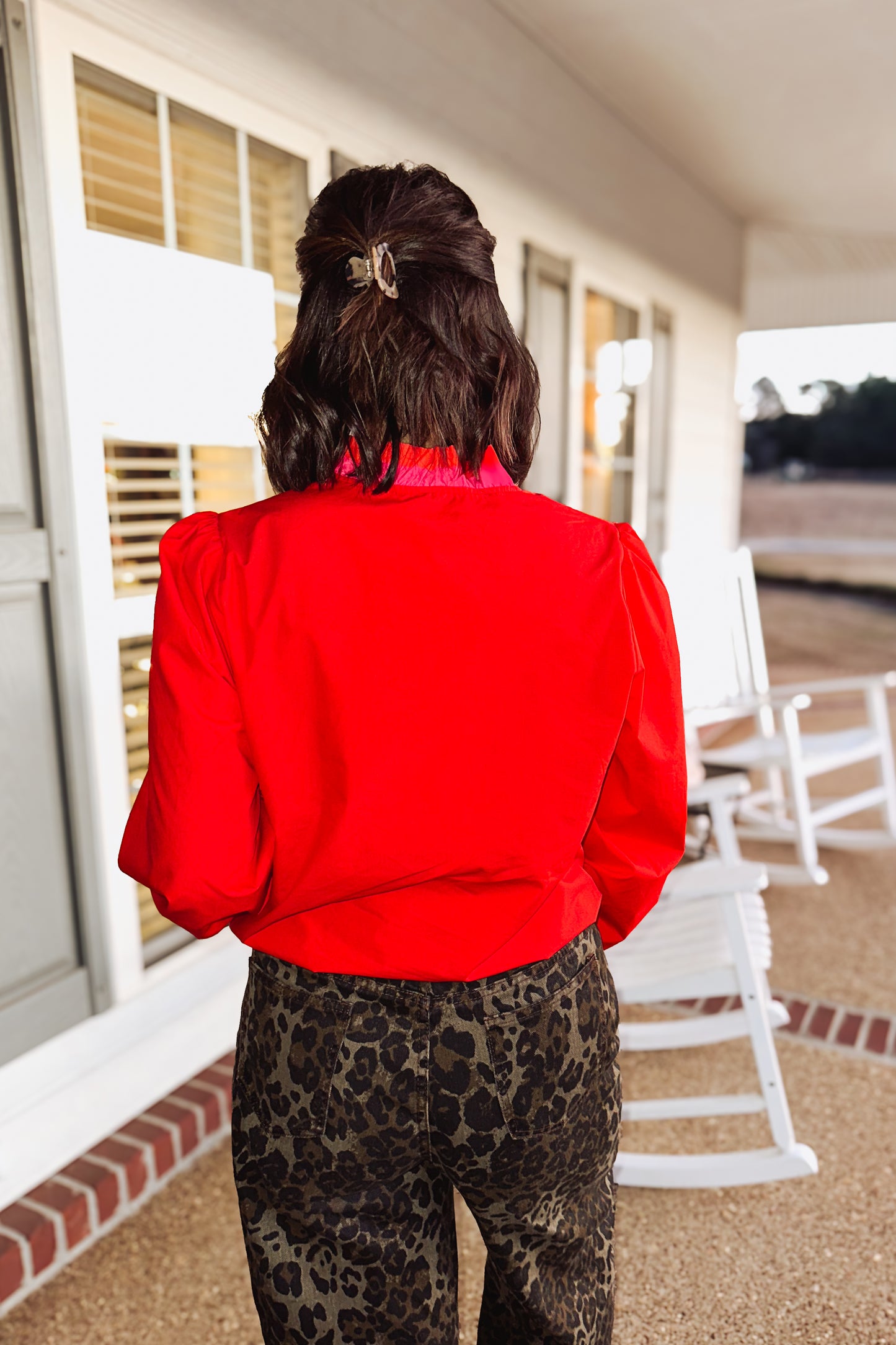 The Holly Grace Blouse in Red