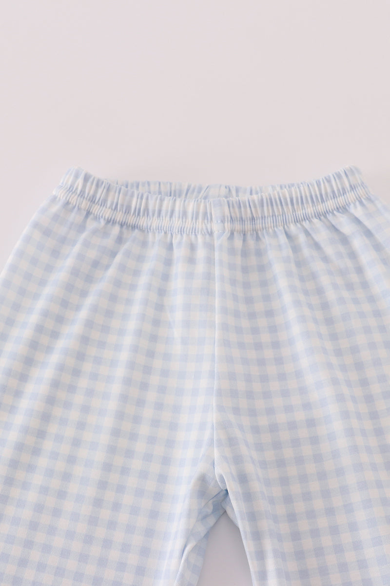 Boys Cream Puppy Embroidery Pants Set