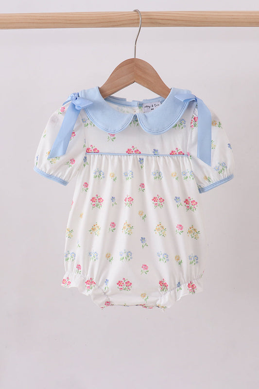 Girls Blue Floral Bow Bubble