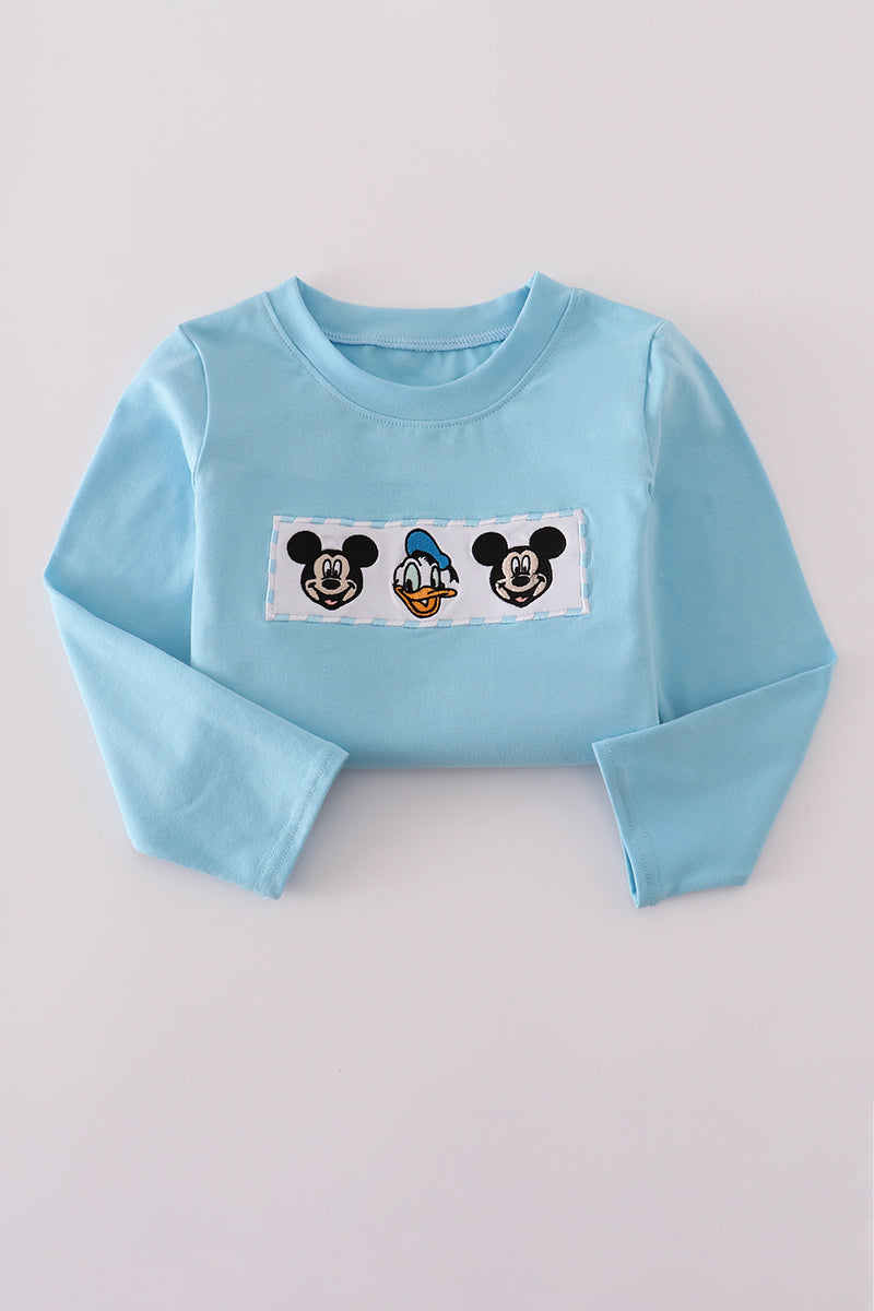 Boys Blue Character Embroidery Top